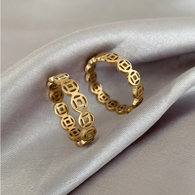 J'S Ring Lucky Charm Money Catcher Coin Stainless Charm Ring 1pcs ...