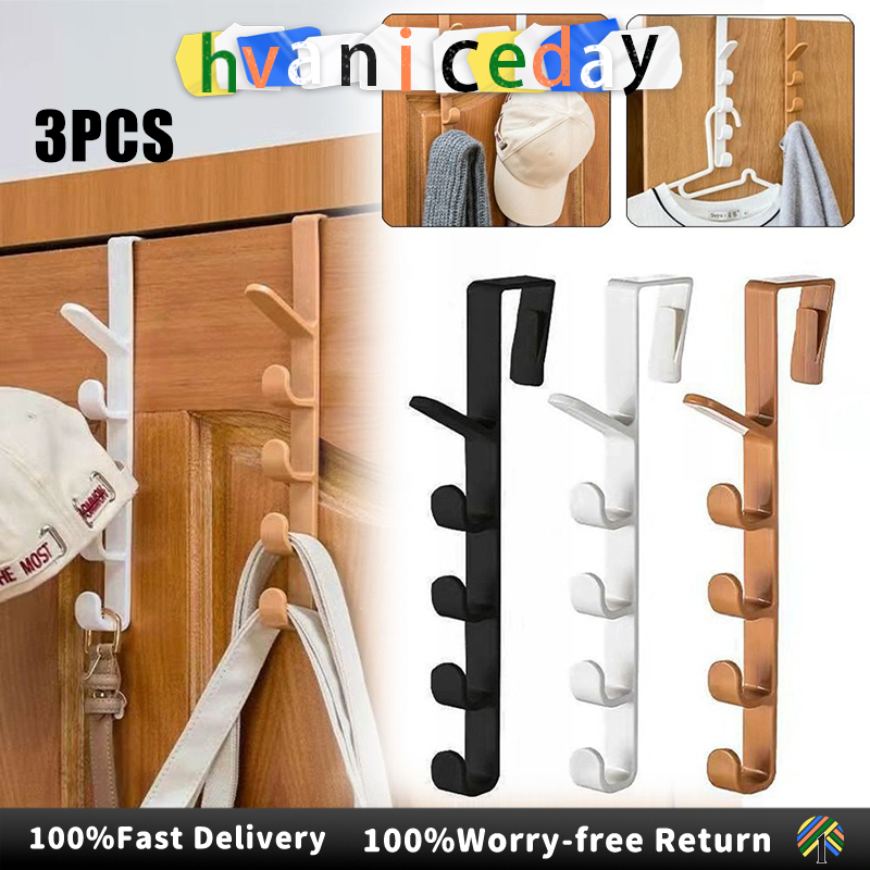 3Pcs/Set 5Layers Door Hook Hanger PP Organizer Rack Wall Rack Holder ...