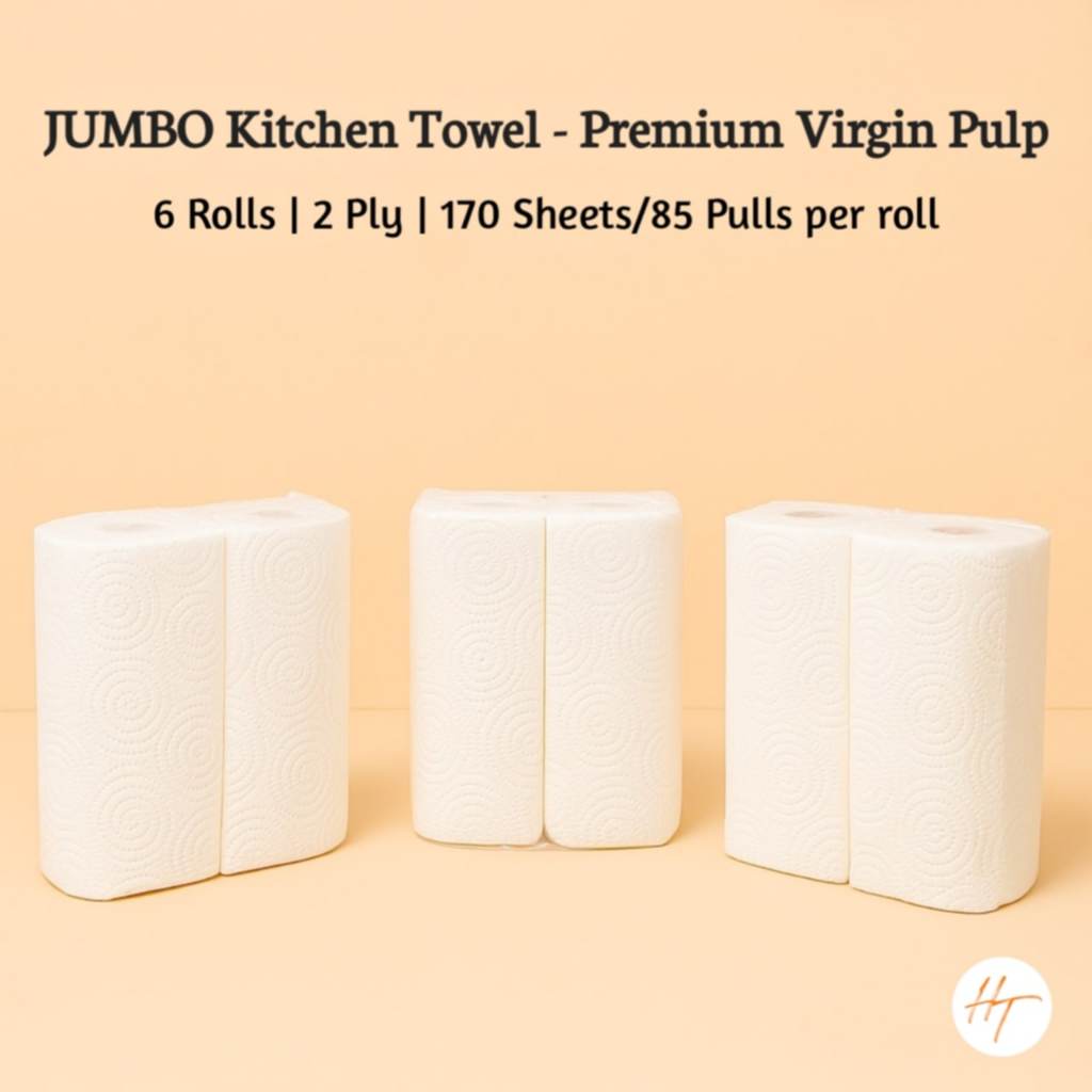 BUY 3 GET 3 ️JUMBO Kitchen Towel (6 Rolls) - Premium Virgin Pulp Tissue ...