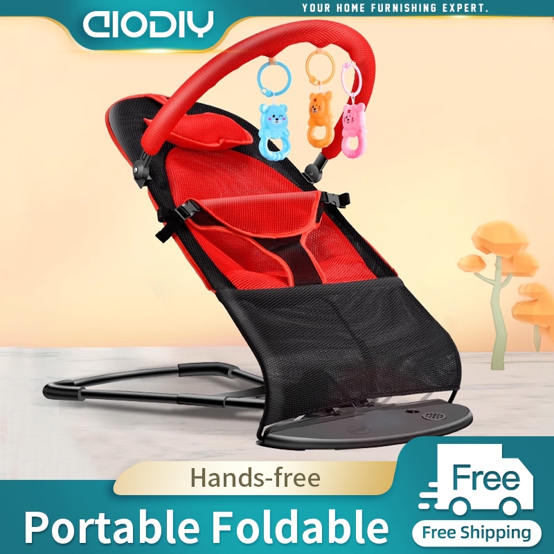 AIODIY Newborn Baby Rocking Chair Cradle Soothing Bouncer Recliner ...