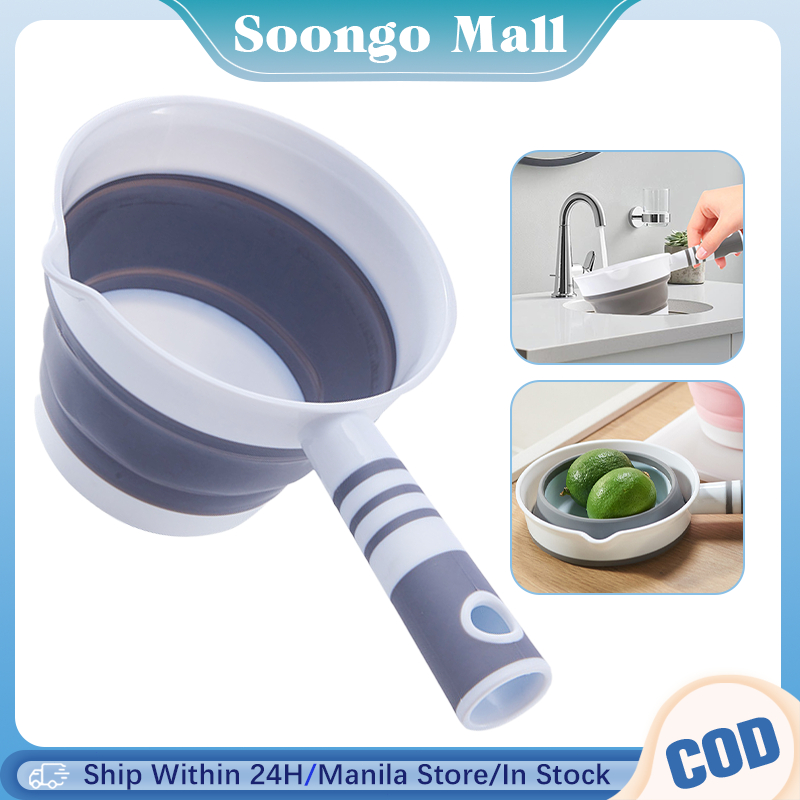Portable Collapsible Water Dipper Durable PP Long Handled Folding Water ...