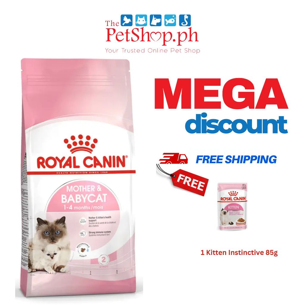 Royal Canin Mother Babycat 4kg Dry Cat Food (FREE Kitten Instinctive  Wet 85g)