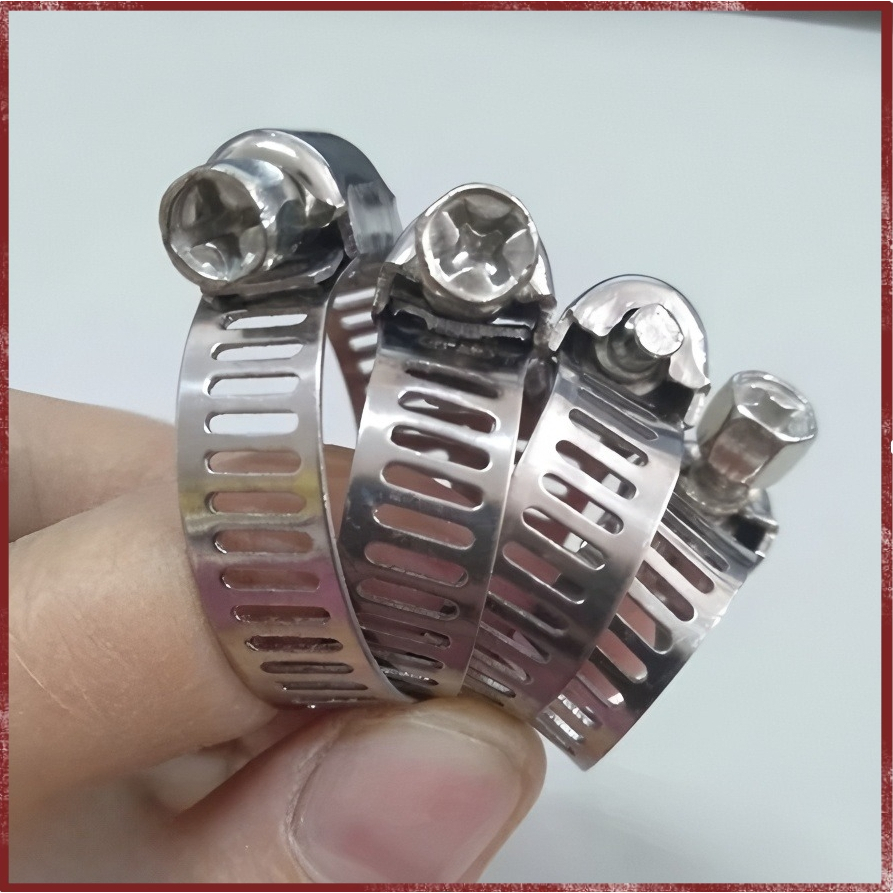 (100pcs) Hose Clamp Stainless Steel Line Pipe Clip Pipe Clamp Tube ...