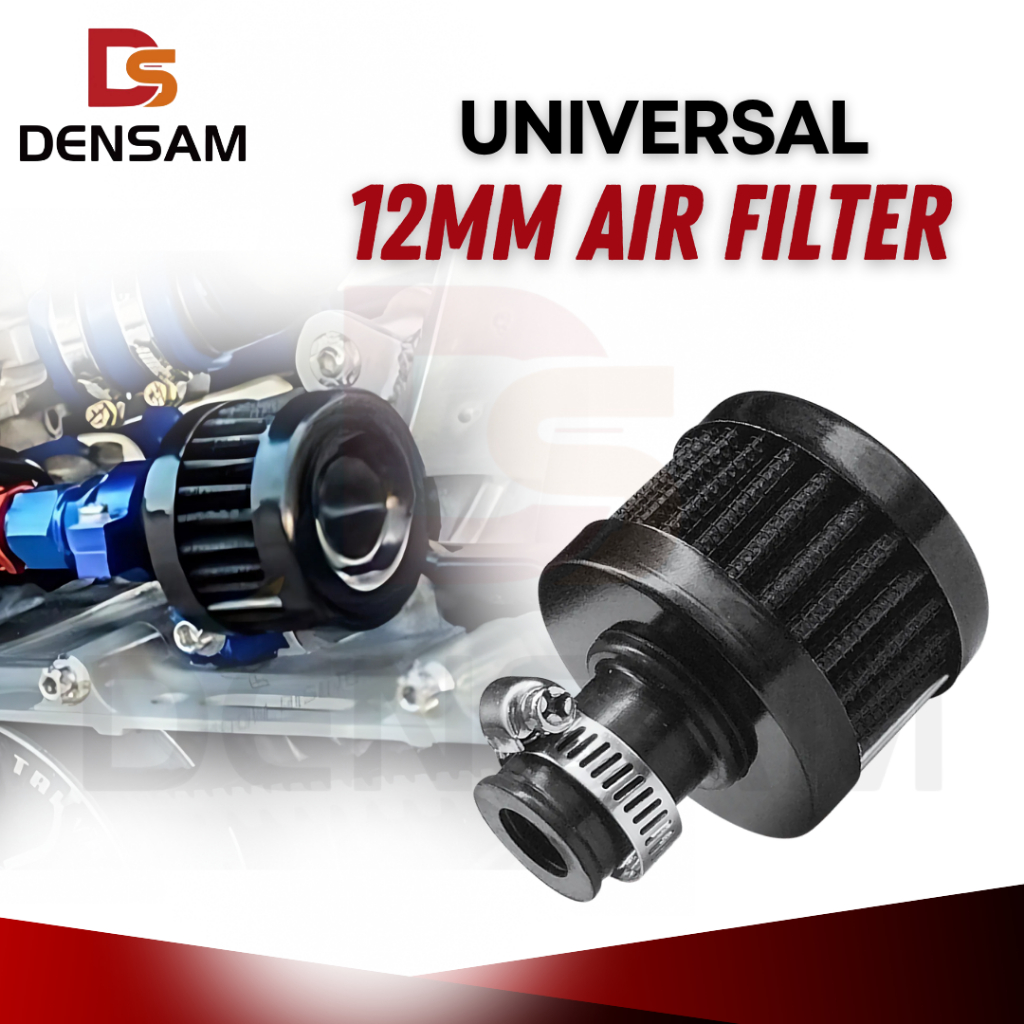 2PCS 12mm Blue Cold Air Intake Filter - Small Breather Turbo Vent Air Cleaner For Car & Motorcycle, Double-Layer Screen, Reusable