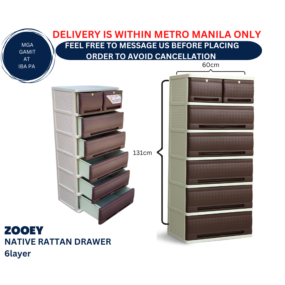 ZOOEY - NATIVE RATTAN DRAWER 6 LAYER ( FREE DELIVERY WITHIN METRO ...