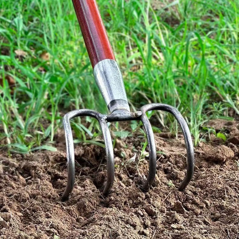 Gardening Tools Weeding Uprooting Tool 4 Teeth Steel Forged Pine Earth ...