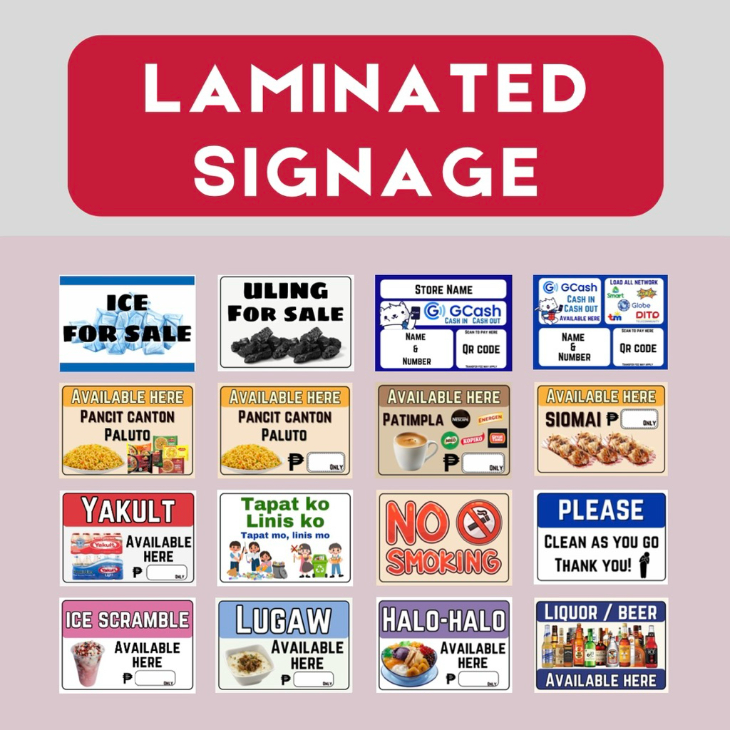 Laminated Signage A5 size (125 mic or 250 mic) | Shopee Philippines