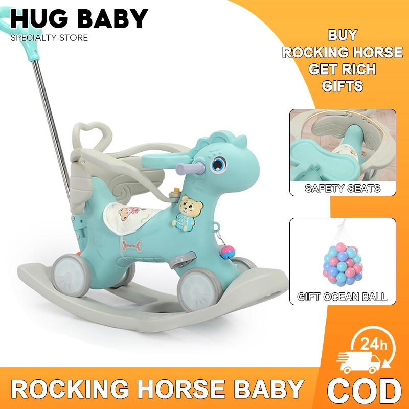 HUG Baby Rocking Horse Rider Push Car Rocker Pony Trojan Toys Horse ...