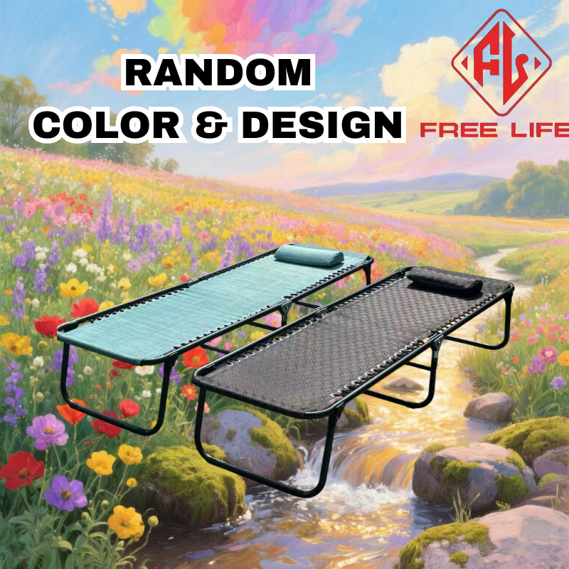 Foldable Bed Folding Bed Portable Outdoor Bed with Pillow Random Color ...