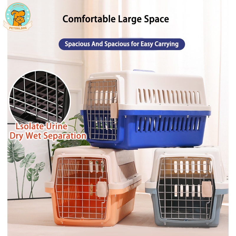 Pet Carrier Travel Cage Large Space Box Cat Dog Airline Approved Crate ...