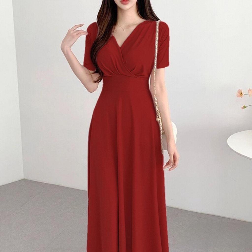 long beige dress formal for wedding pink elegant dress korean style  aesthetic for woman church dress | Shopee Philippines