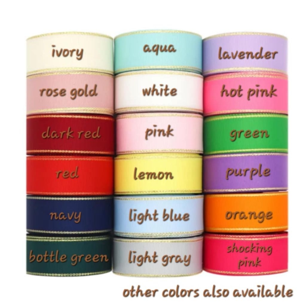 Gold lining grosgrain ribbon sold per 5 yards | Shopee Philippines