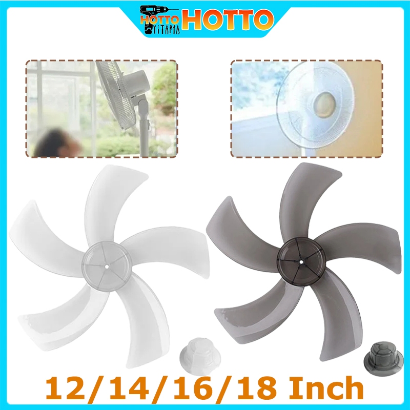 18 Inch Table Fan Accessories Electric Fan Blade with Nut Cover Plastic ...
