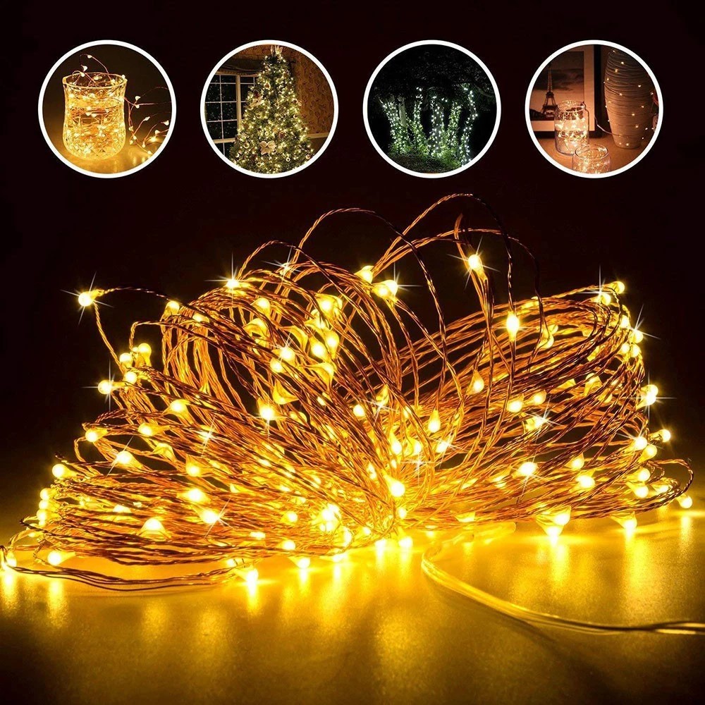 LED Lights 5M USB LED String light Fairy Christmas Silver Wire Wedding ...