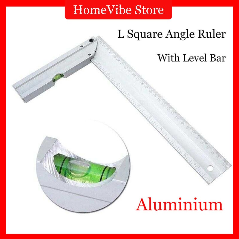 L Square Angle Ruler With Level Bar Squala Measuring Tools Aluminum ...