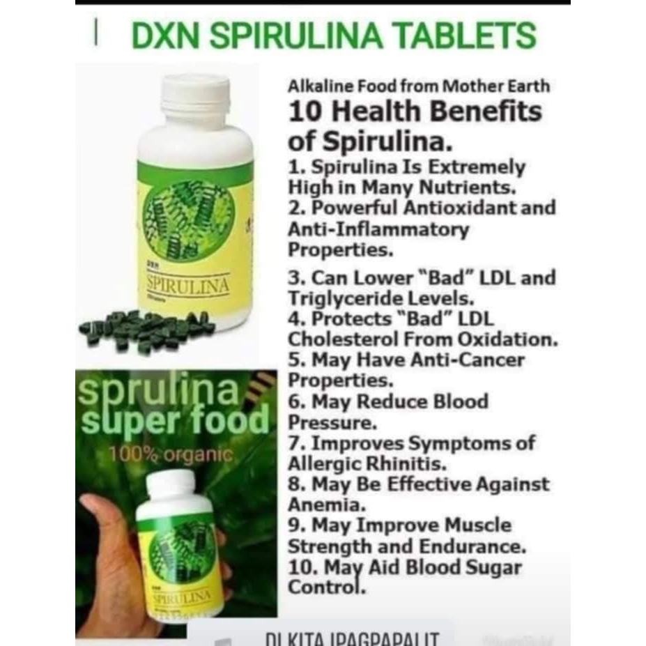 DXN Spirulina Tablets Antioxidant Anti-inflammatory Properties | Shopee ...