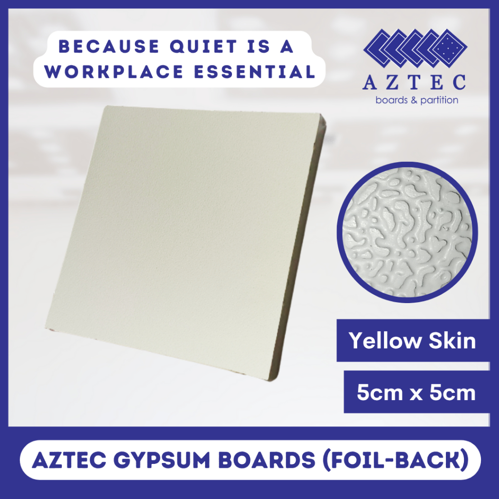 Aztec Gypsum Board - 5cm x 5cm (Yellow Skin) - Ceiling Board (SAMPLE ...