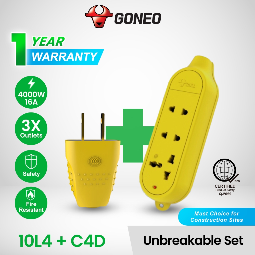 GONEO Rewireable Heavy Duty Extension Socket with Unbreakable Plug GNTP ...