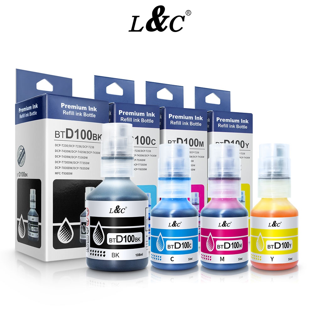 L&C BTD100BK Ink Black DCP-T430W T530DW T536DW T830DW 730DW T230 T236 ...