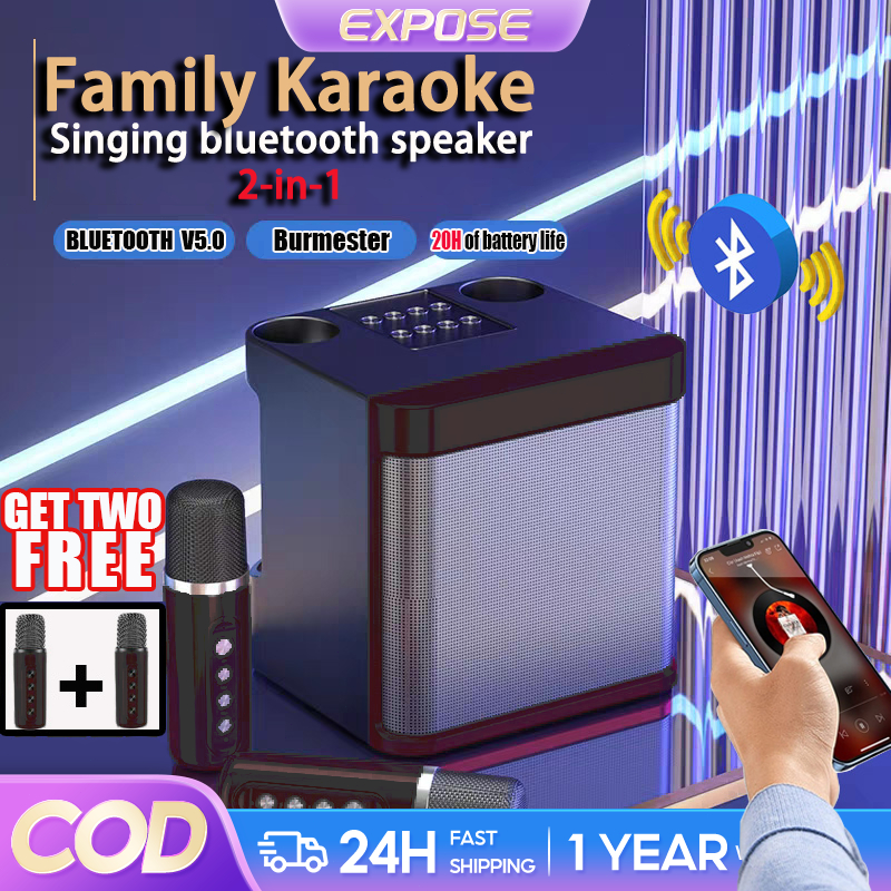 TVCON Karaoke bluetooth speaker with microphone wireless microphone speaker  portable mini speaker