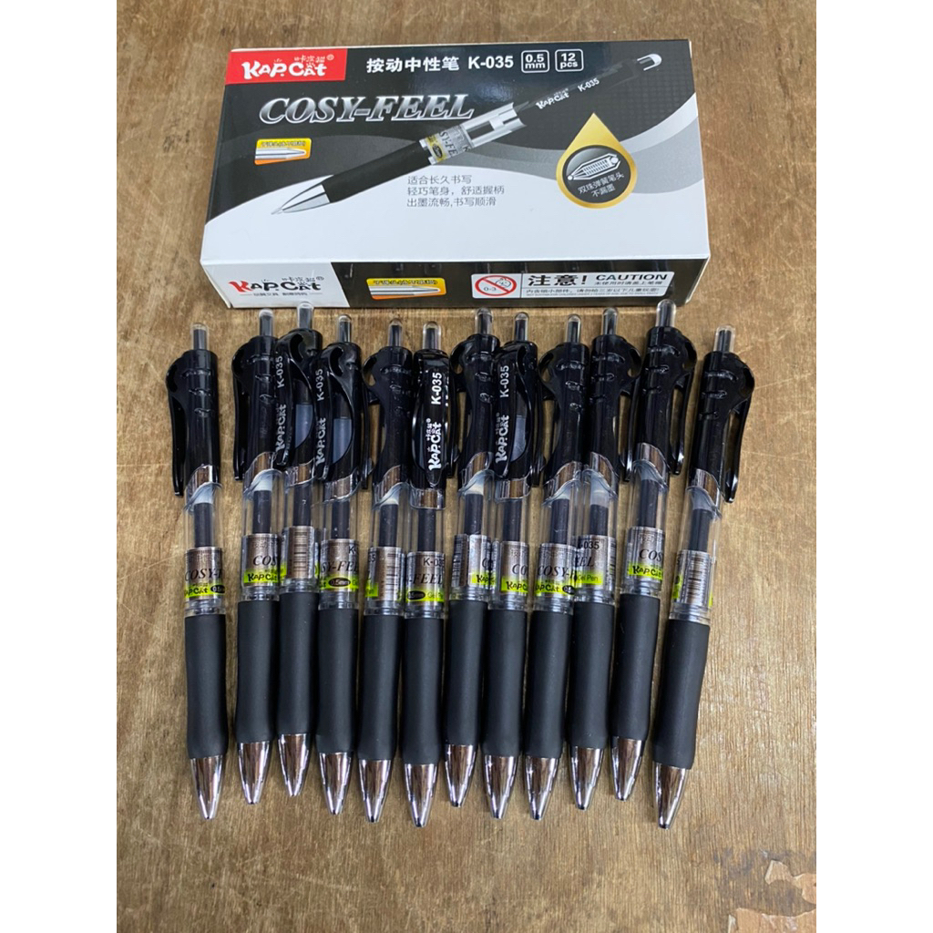 [Kapcat] k-035 retractable Gel pen 0.5 12pcs box | Shopee Philippines
