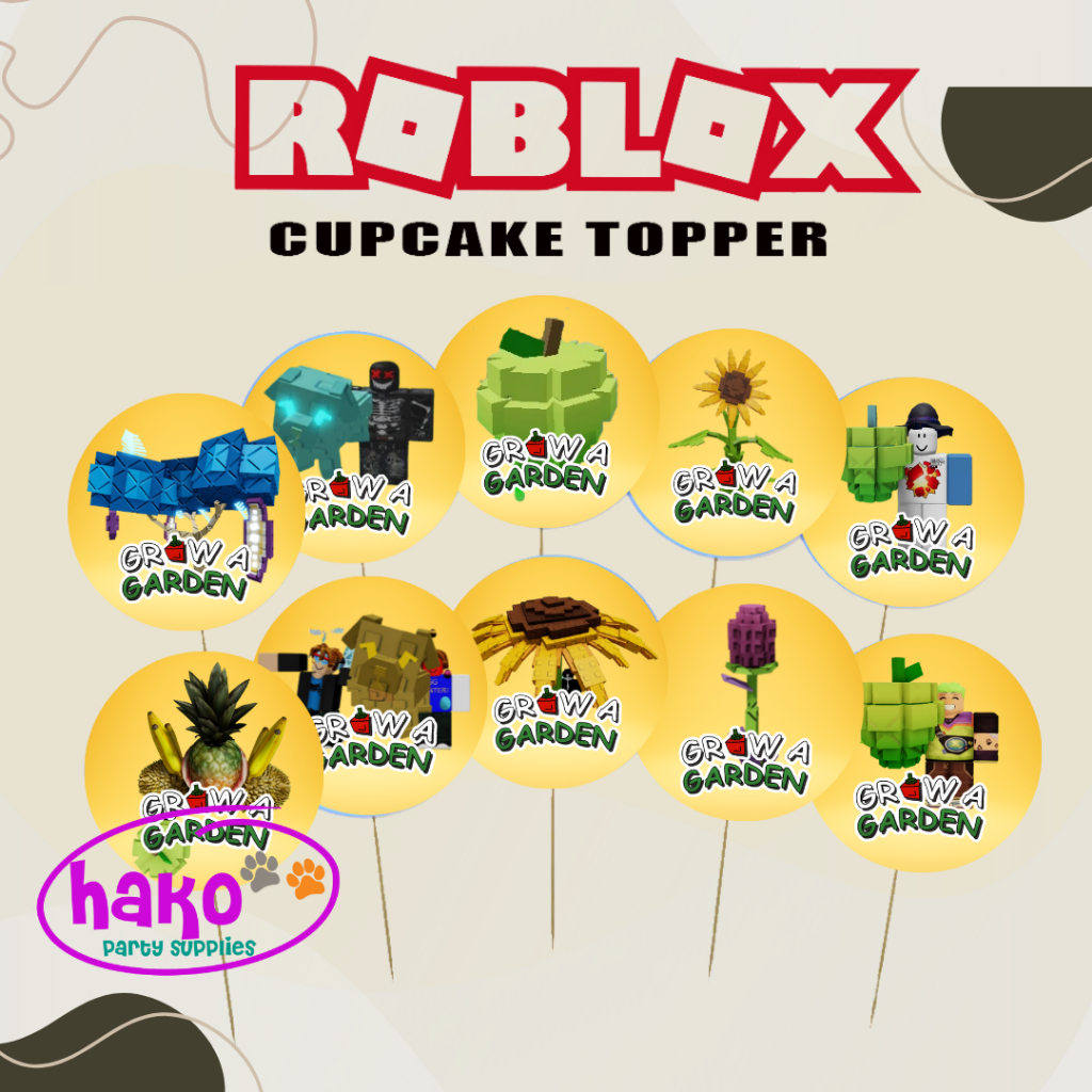 Roblox Grow a Garden Cupcake Toppers Sticker | 15pcs | Cute Roblox Grow ...