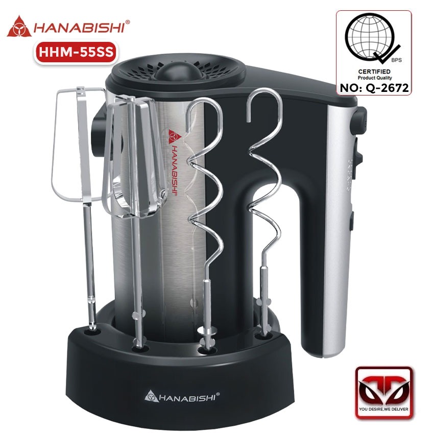 D&D HANABISHI HHM-55SS 5-Speed Control Hand Mixer With Stand | Shopee ...