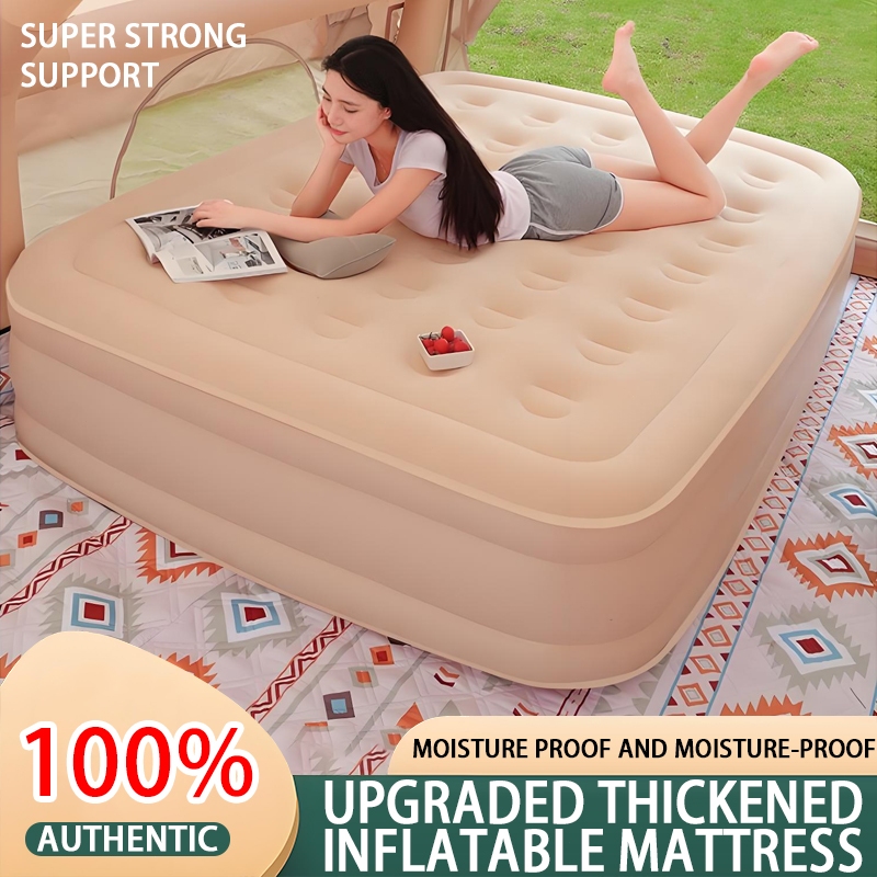 Inflatable mattress sofa Portable Air-bed With Pump For Family Camping ...