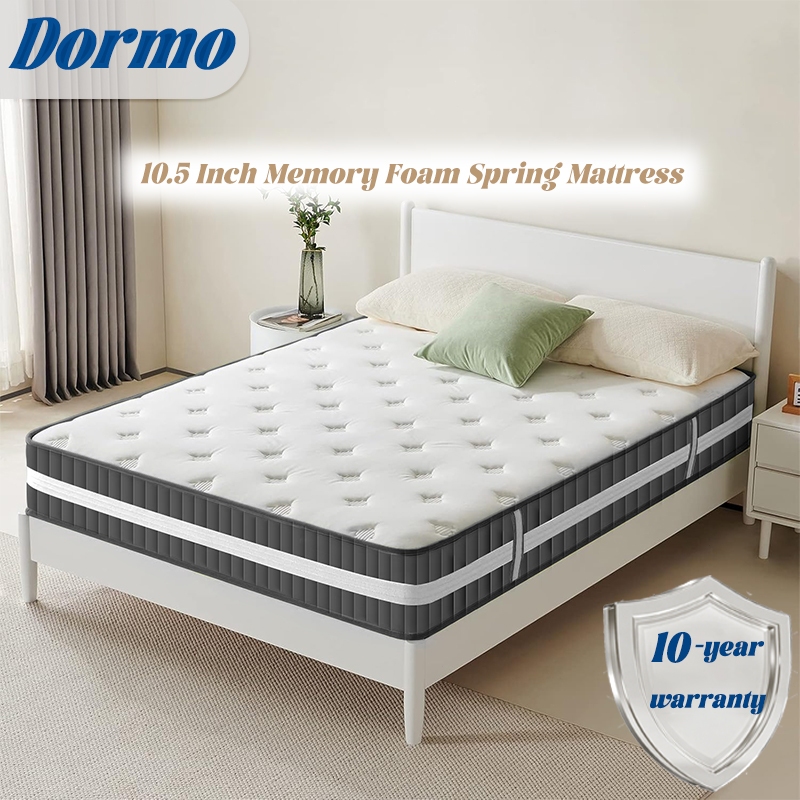 Dormo 10.5 Inch Luxury Memory Foam lndependent Spring Mattress ( Single ...