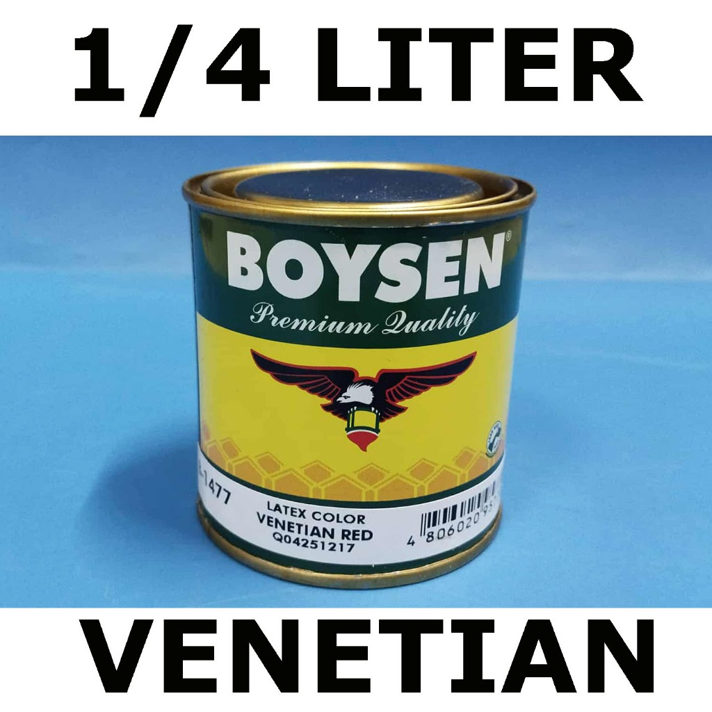 ( 2 PCS ) ( 1/4 LITER ) BOYSEN VENETIAN RED B-1477 == LATEX COLOR FOR ...