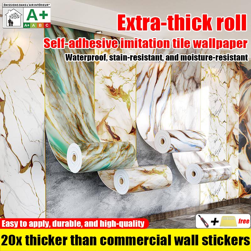 4mmThickened PVC Marble Wallpaper Self Adhesive Waterproof Oil-Proof ...