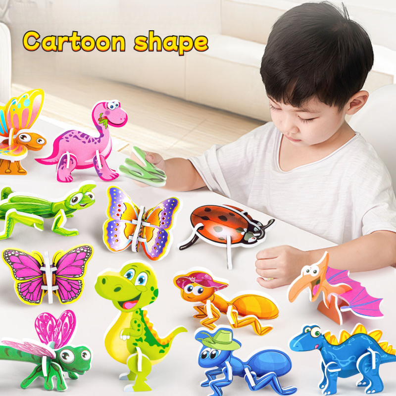 30pcs 3D AnimalJigsaw Puzzles Toys for Kids DIY 3D Paper Insect Puzzle ...