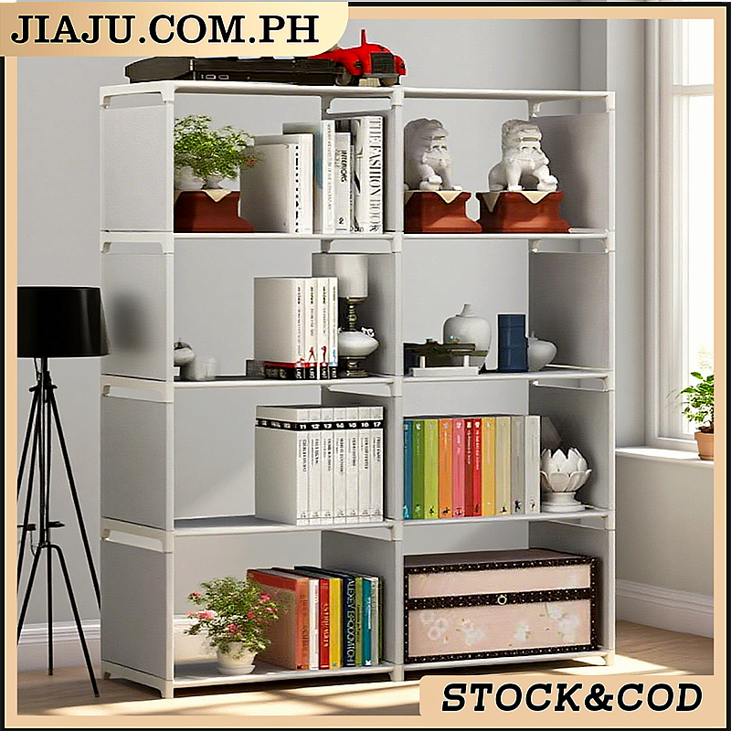 ⚡️COD⚡️4-Tier 8 Cubes DIY BookShelf Storage Rack Multi-layer Storage ...