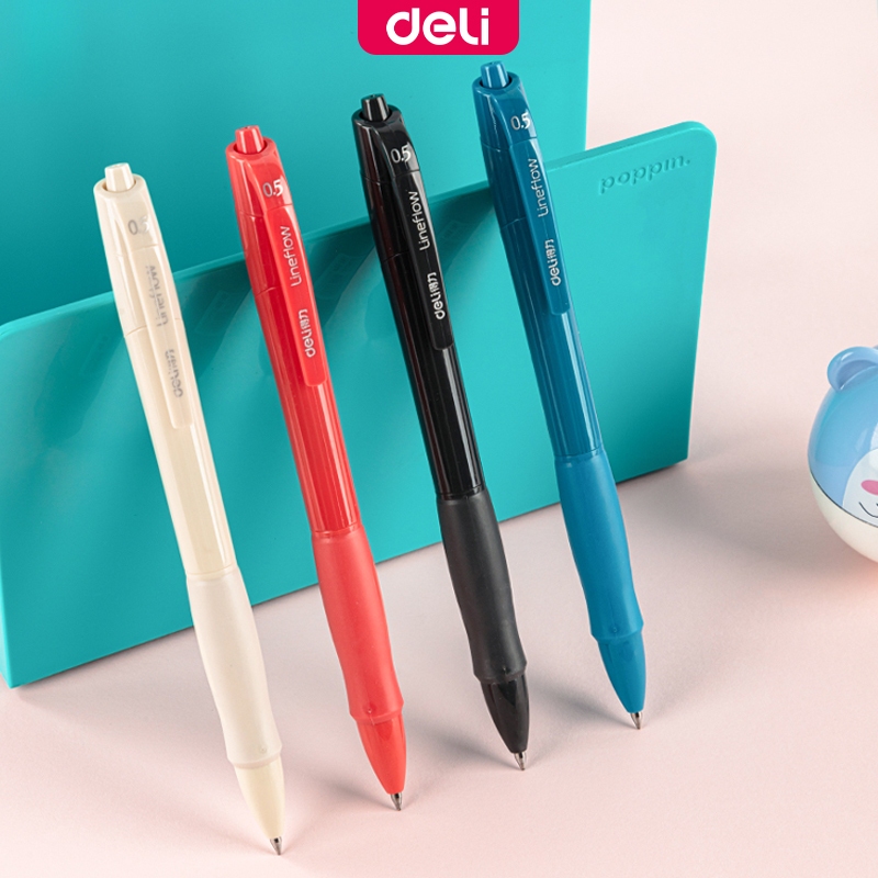 Deli Gel Pen 0.5mm Press Sign Pen Writing Stationery Office & School ...