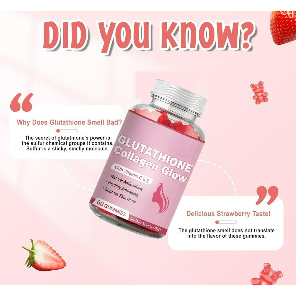 Glutathione Collagen Glow Gummies, Collagen Gummies with Vitamin C E Skin  Care Anti-Aging | Shopee Philippines
