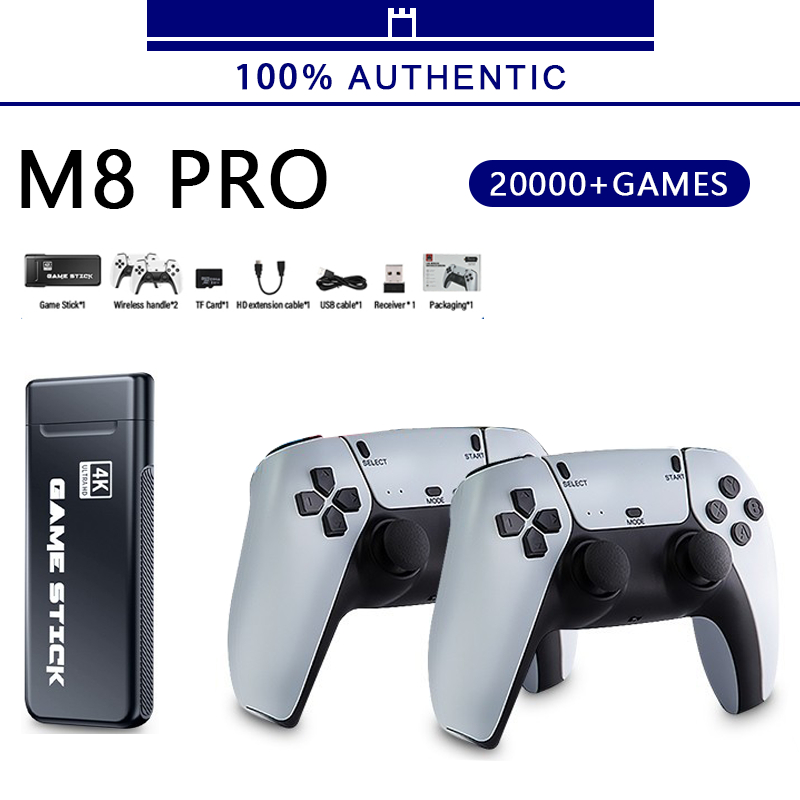 M8 Pro Game Console 4K HD 20000 Games Video GAME STICK TV 4GB Wireless ...