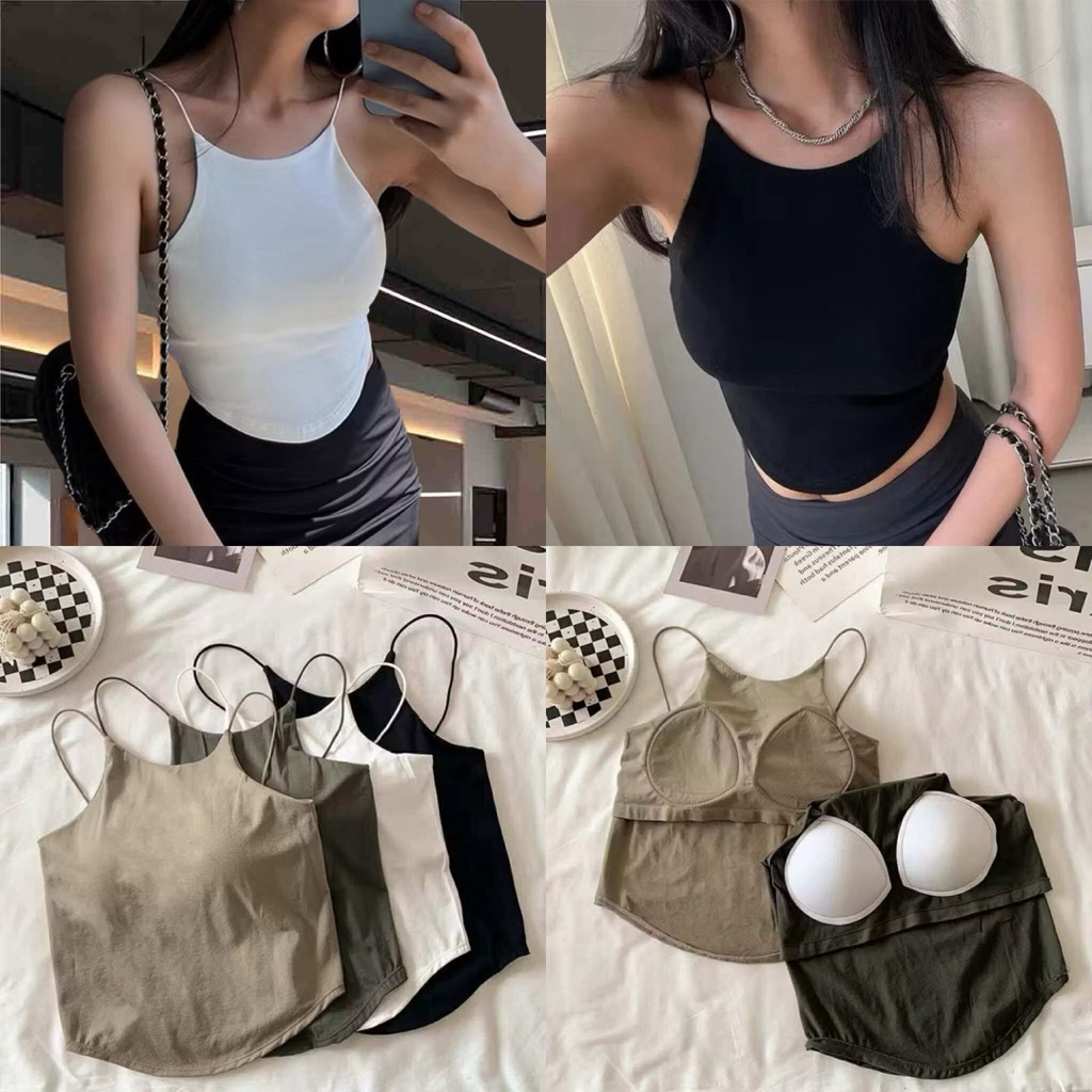 ASHLEY BRA TOP PADDED String Racer Halter Top | Shopee Philippines