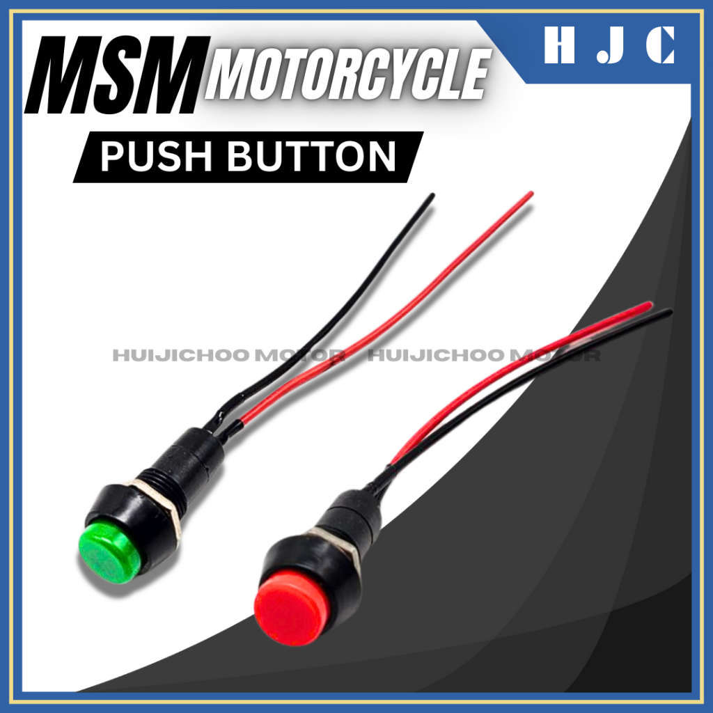 Round Push Button Switch Red/GREEN On/Off Normally With Wire | Shopee ...