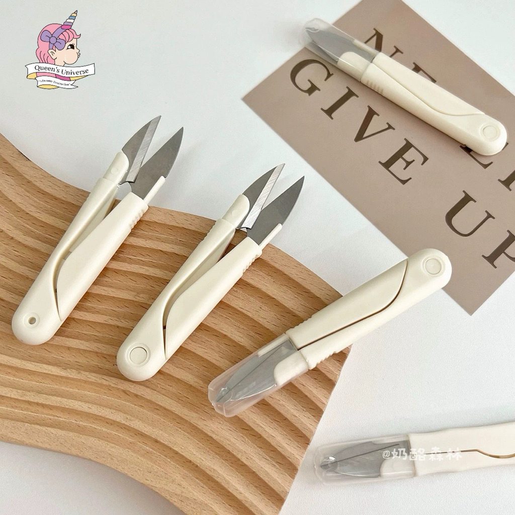 Minimalist Sewing Scissor Cutter Precision Thread Snips Foldable White ...