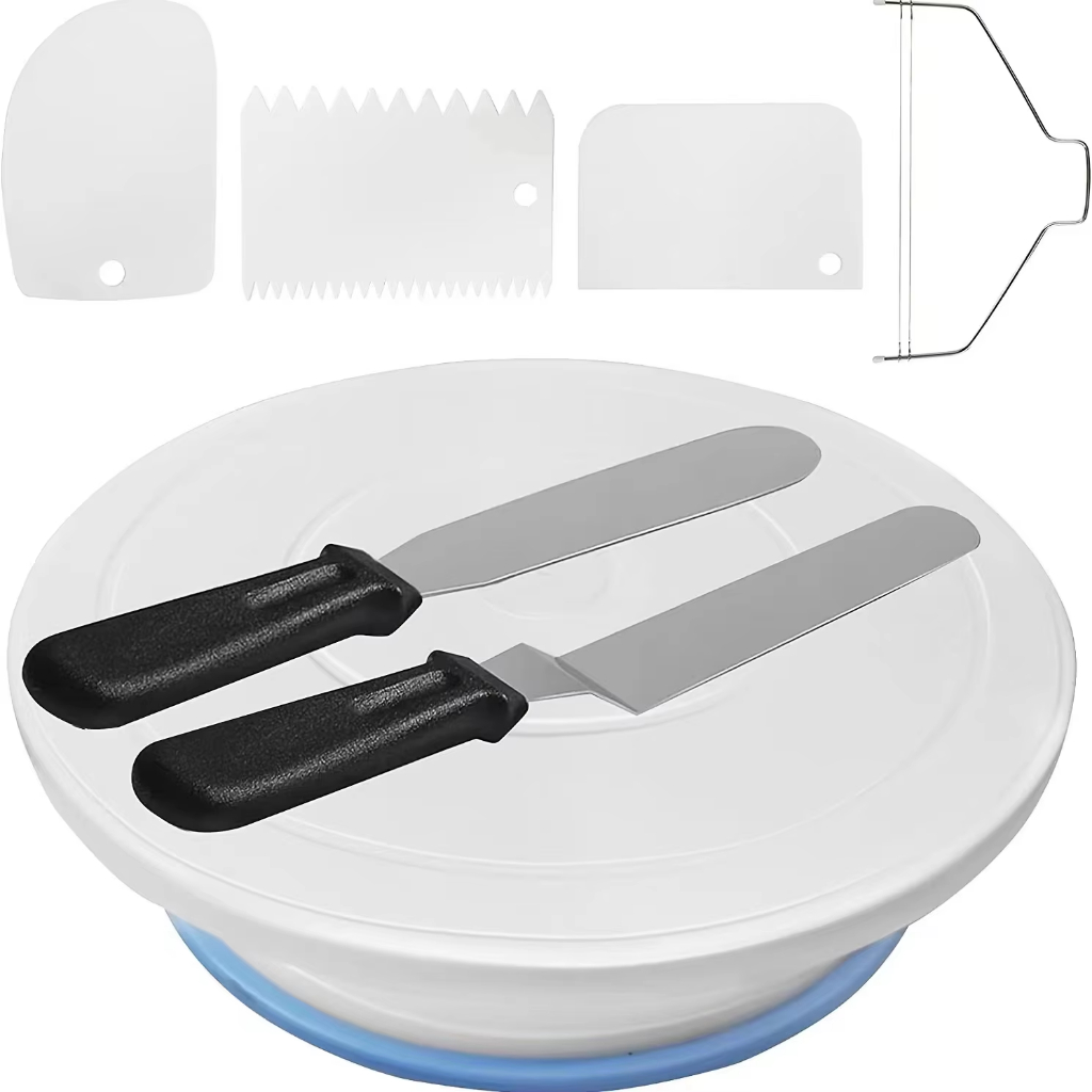 Cake Making Tools Kit For Decorating 7Pcs Include Plastic Rotating Cake ...