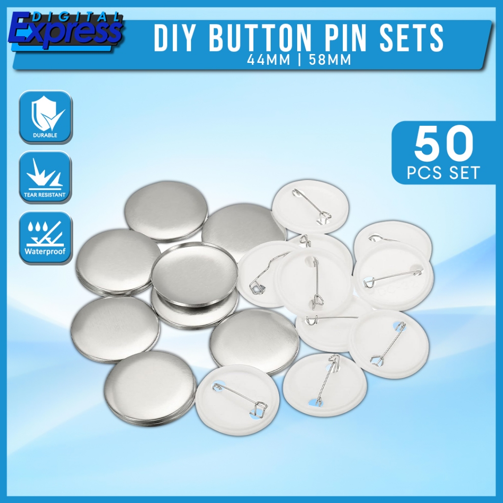 44mm & 58mm Button Pin Sets – For Manual Badge Making Machines | Shopee ...