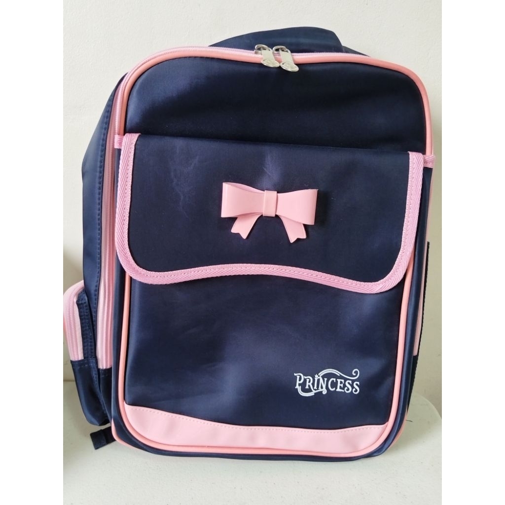Princess Backpack With Ribbon For School Girls Navy Blue | Shopee ...