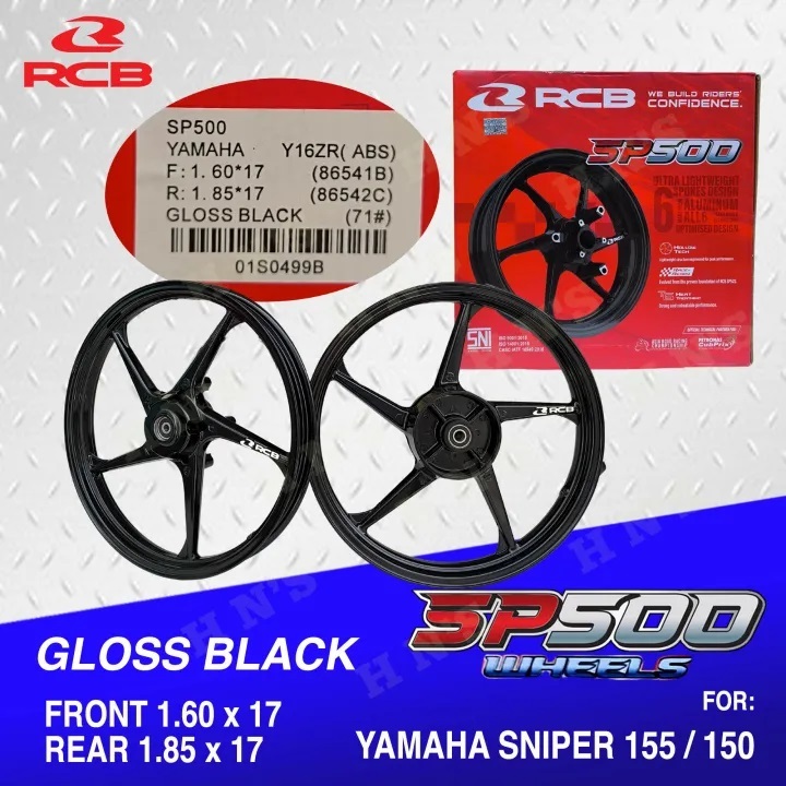 RACING BOY RCB SP500 Mags ( GLOSS BLACK ) for Yamaha Sniper 155 / 150 ...