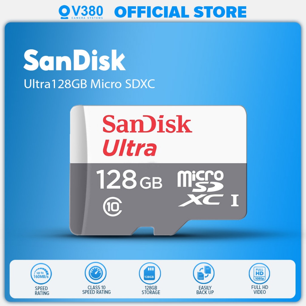 SanDisk Ultra Micro SDXC 128GB Class 10 UHS-I Memory Card SDSQUNR NEW  MODEL (Speed up to 160MB/s)