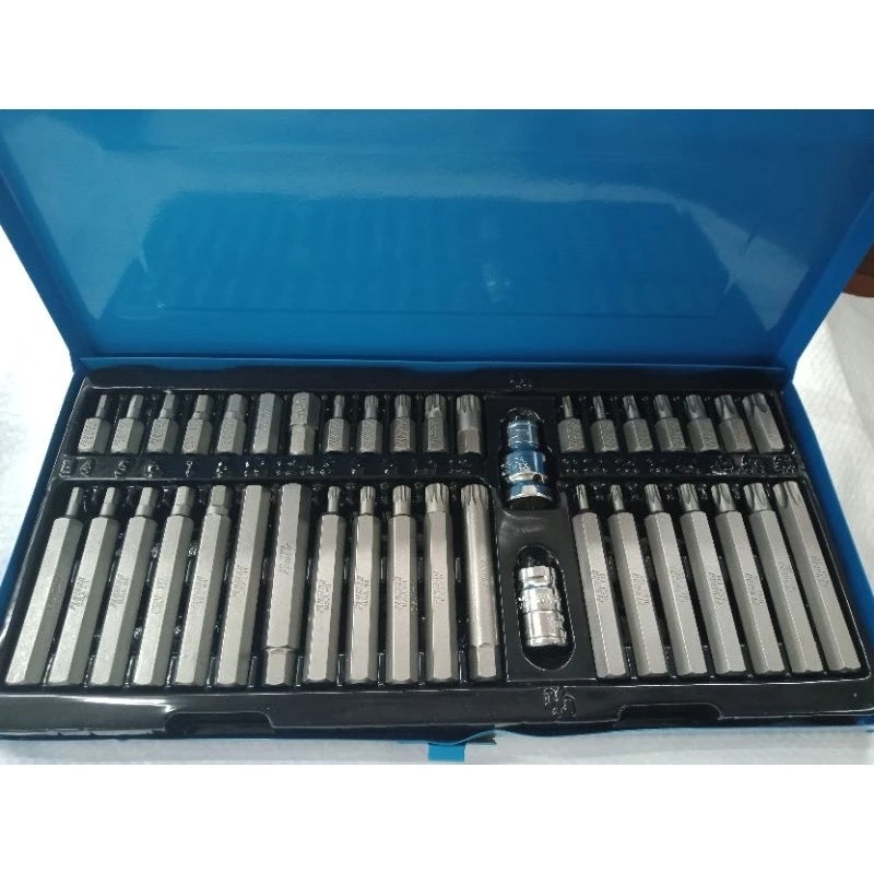 40Pcs 1/2in 3/8in Adaptor Drive Shank Hex Torx XZN Star Impact Socket ...