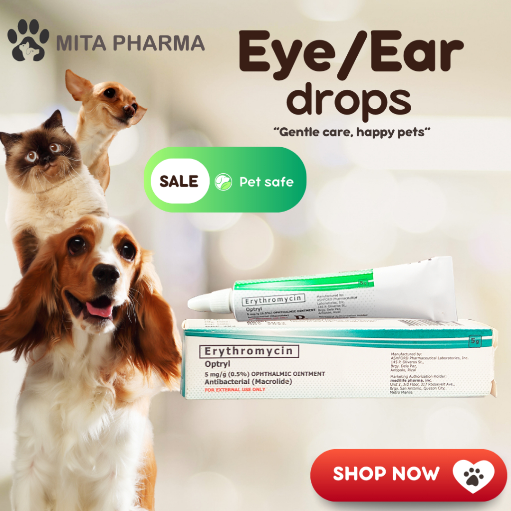 Pets Eye or Ear Erythromycin Drops Optryl 5g | Shopee Philippines
