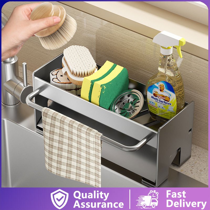 Kitchen Sink Rack Rag Rack Faucet Sink Drain Rack Dishwashing Liquid ...