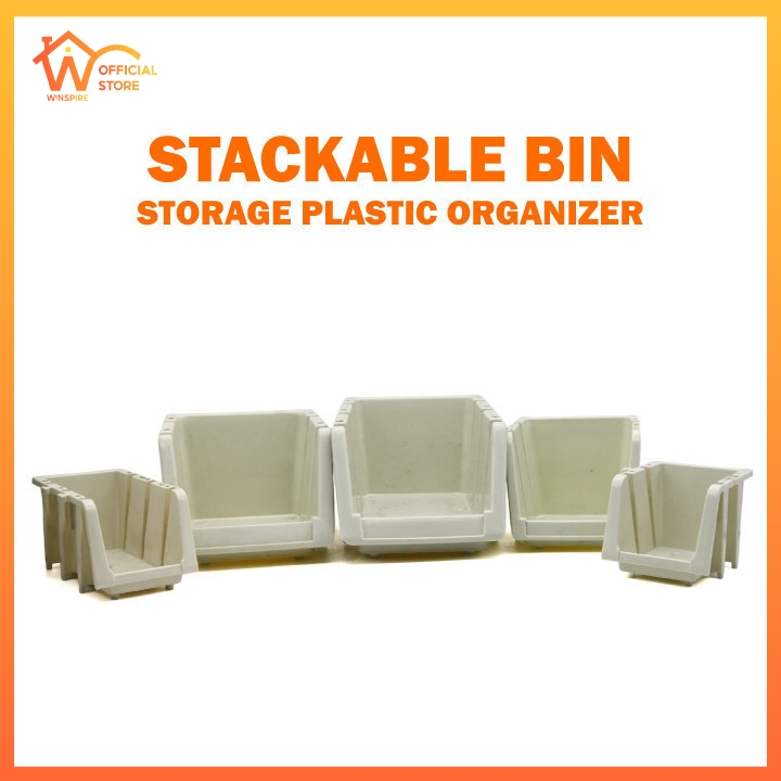 Winspire Plastic Stackable Storage Bin – Organizer Box for Office ...