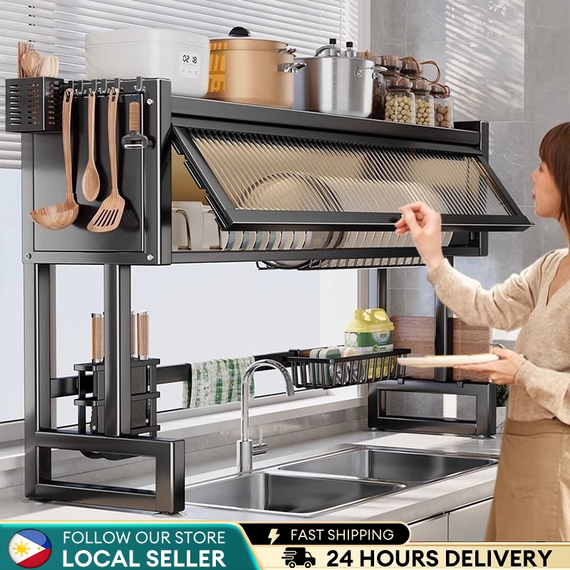 Metallic Dish Cabinet Rack Dish rack kitchen organizer Dish Drainer ...