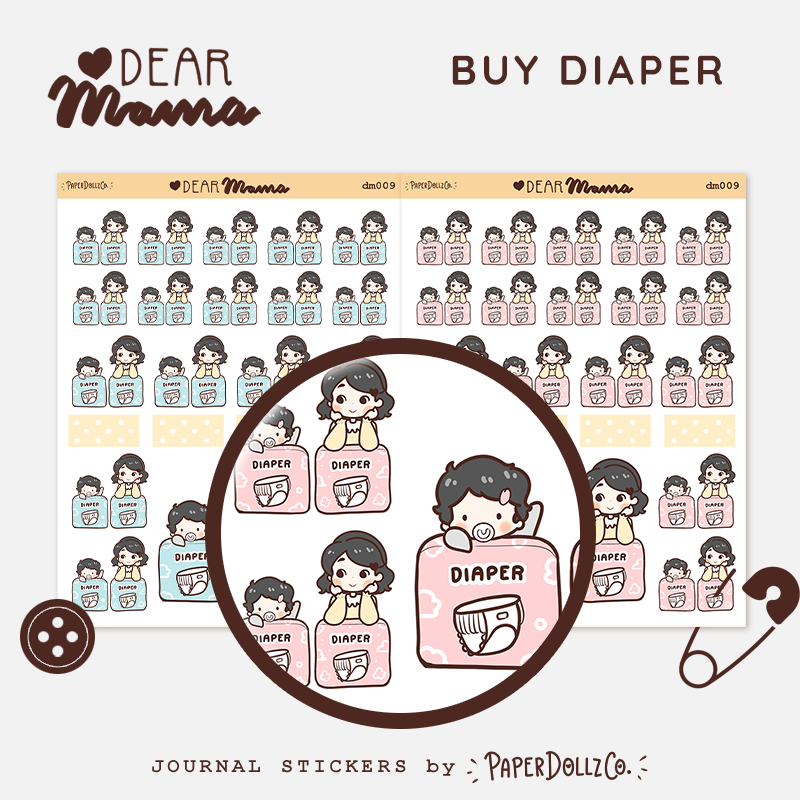 Buy Diaper | Dear Mama Stickers | Baby and Mother Journal Stickers ...